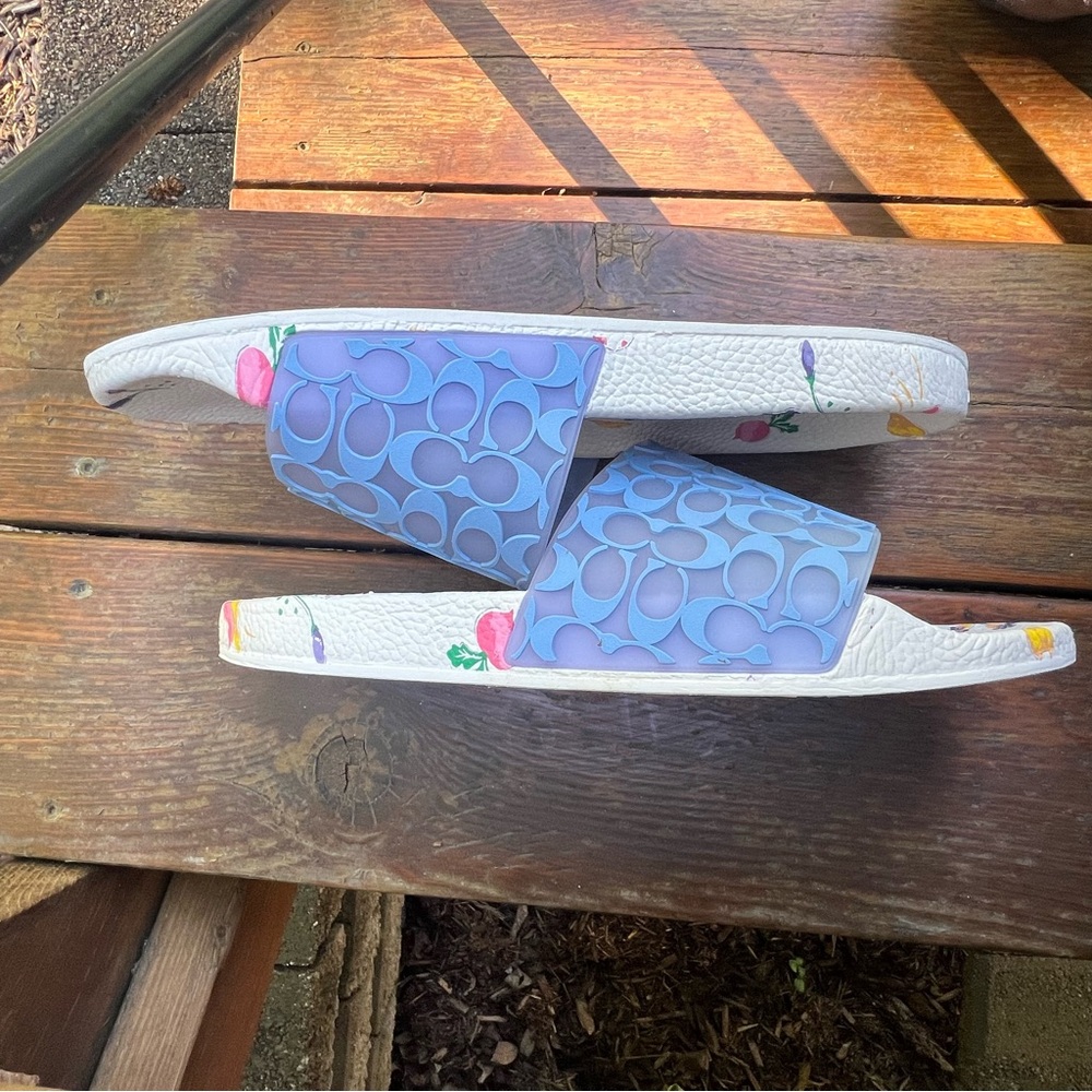 Coach Blue Slide Sandals for Women - Picture 9 of 13